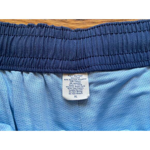 FAIR HARBOR Gray/Blue Striped Swim Shorts sz XL - Picture 4 of 11